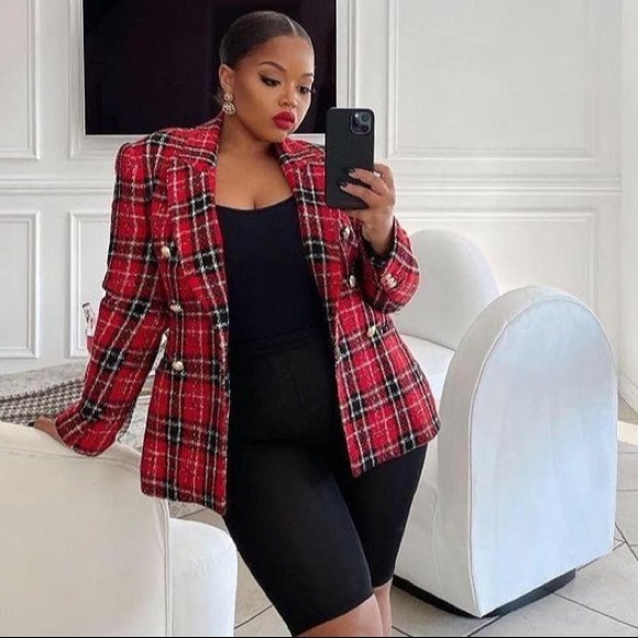 Zara double breasted button tweed blazer NWT - Picture 8 of 10